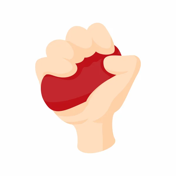 Antistressz (antifeszültség) piros labdát, ikon, rajzfilm stílusú — Stock Vector