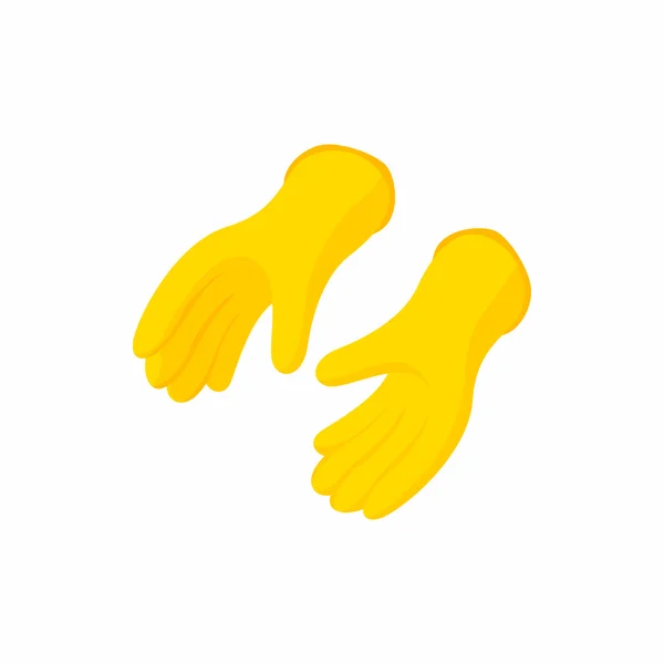 Ícone de luvas de borracha amarela, estilo cartoon —  Vetores de Stock