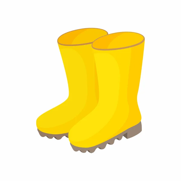 Yellow rubber boots icon, cartoon style — Stock Vector