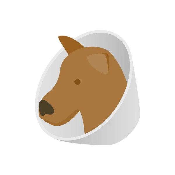Câine în gât bretele pictogramă, stil izometric 3d — Vector de stoc