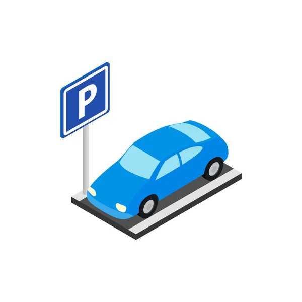 Street parking icon, isometric 3d style — Stock Vector