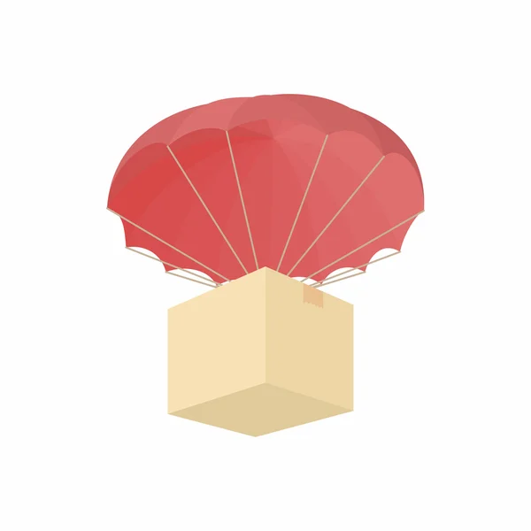 一盒，一个降落伞图标的人道主义援助 — 图库矢量图片