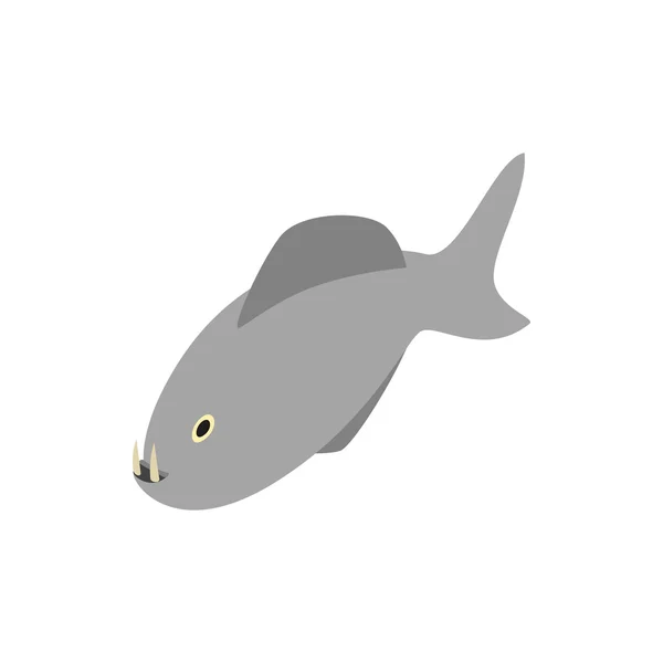 Ícone de peixe vampiro, estilo 3D isométrico — Vetor de Stock