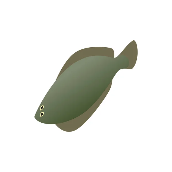 Fish flounder icon, isometric 3d style — Stock Vector