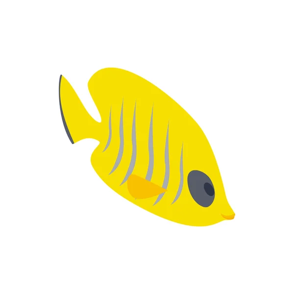 Fisch gelb tang Symbol, isometrische 3D-Stil — Stockvektor