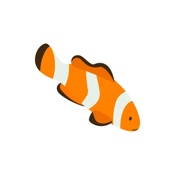 Clown fish icon, isometric 3d style — Stock Vector