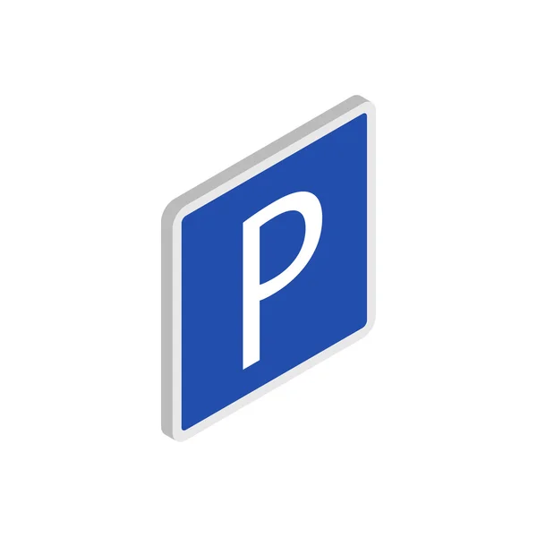 Знак парковки, изометрический 3d стиль — стоковый вектор