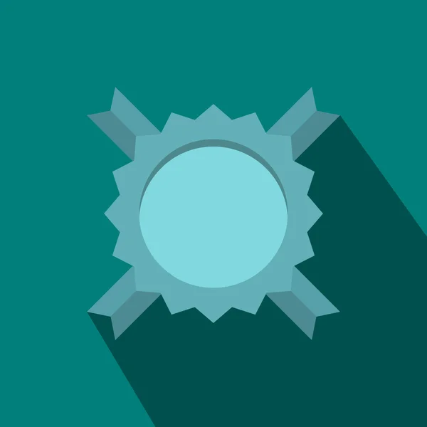 Rosette bleue vierge avec icône ruban — Image vectorielle