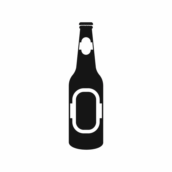 Black bottle of beer icon, simple style — Stock Vector