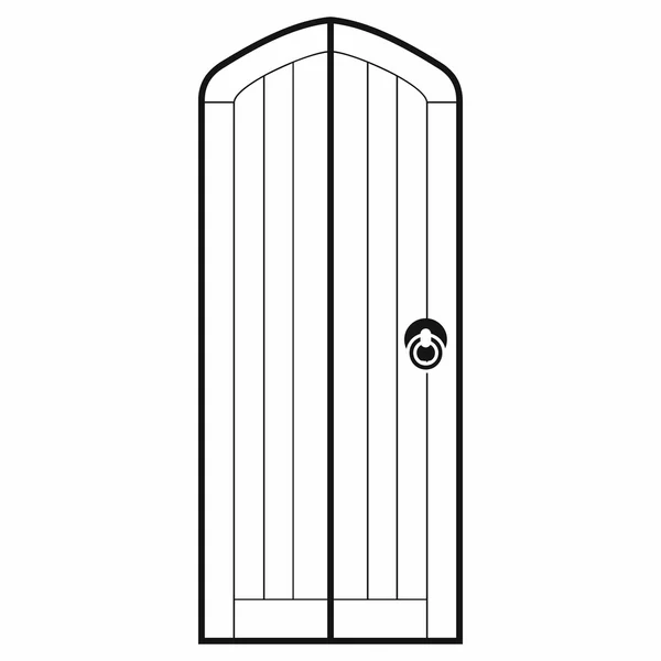 Icône de porte en bois cintrée, style simple — Image vectorielle