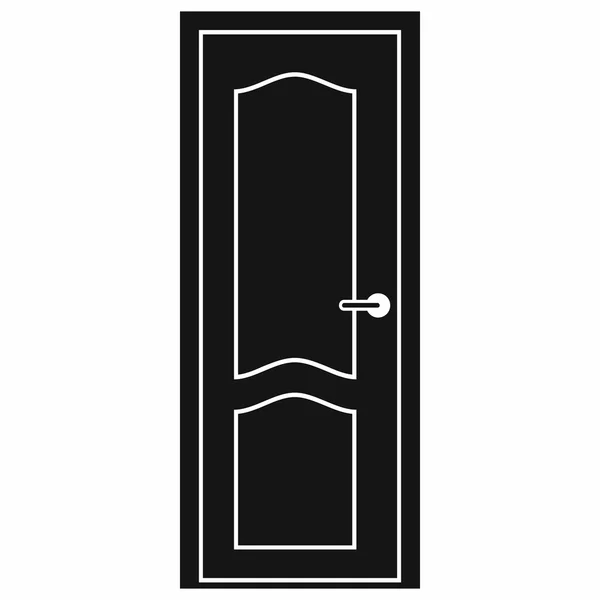 Icona porta in legno, stile semplice — Vettoriale Stock
