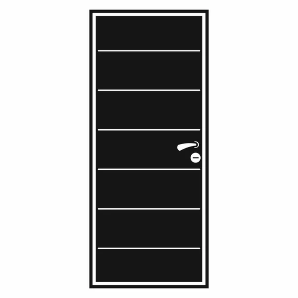 Fekete ajtó ikon, egyszerű stílus — Stock Vector