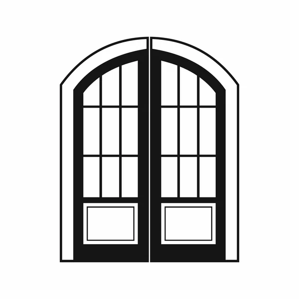 Icona a doppia porta, stile semplice — Vettoriale Stock