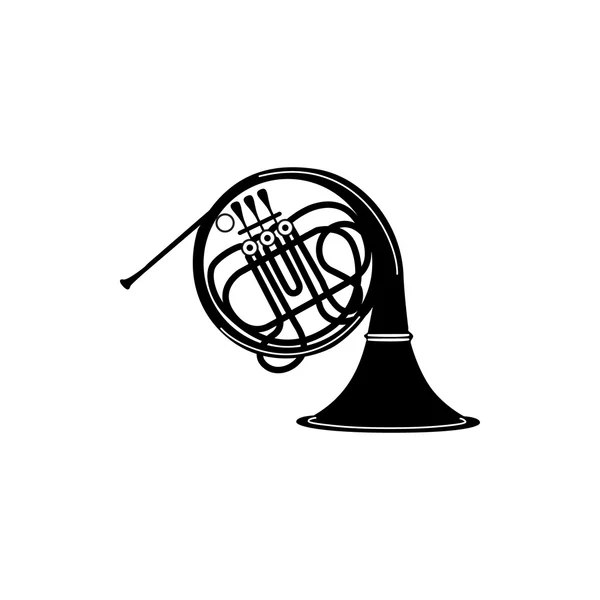 Horn-Ikone, schwarzer einfacher Stil — Stockvektor
