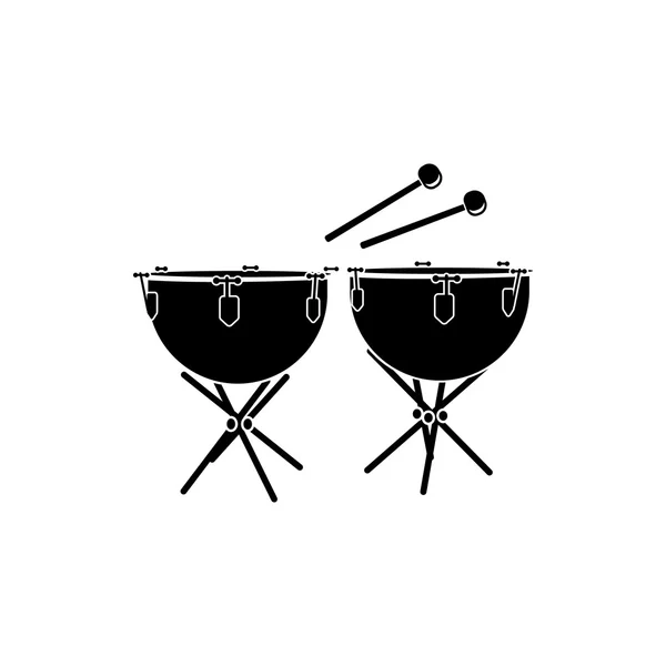 Timpani icono, negro estilo simple — Archivo Imágenes Vectoriales