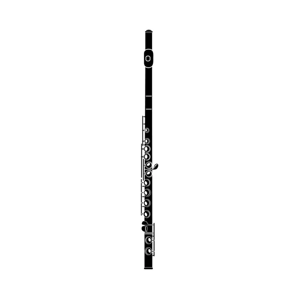 Simgesi, siyah basit tarzı flüt — Stok Vektör