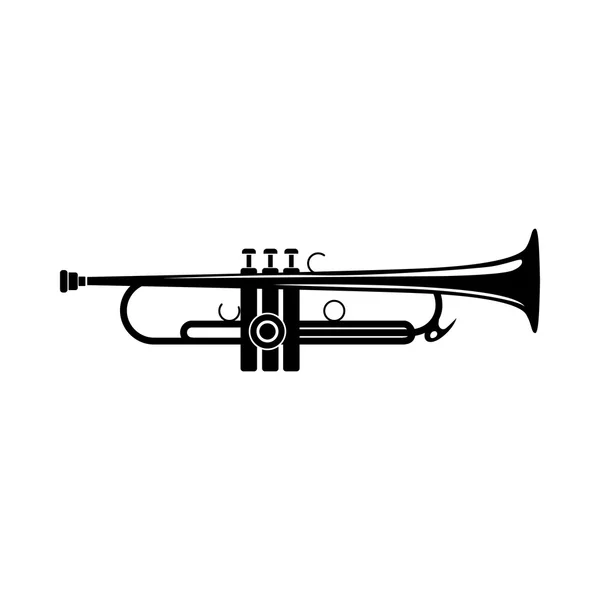Trompet simgesi, siyah basit tarzı — Stok Vektör