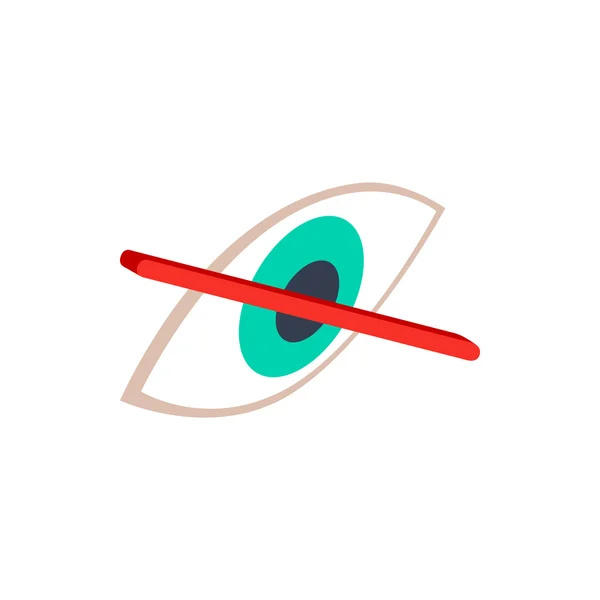 Pas d'icône de la vue des yeux, style 3d isométrique — Image vectorielle
