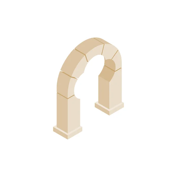 Stone trefoil ikony arch, izometryczny styl 3d — Wektor stockowy