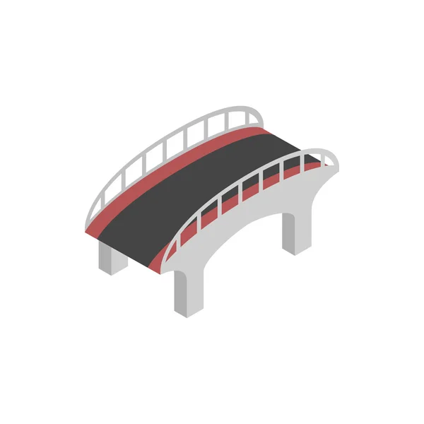 Puente con barandillas de acero icono de estilo isométrico 3d — Vector de stock