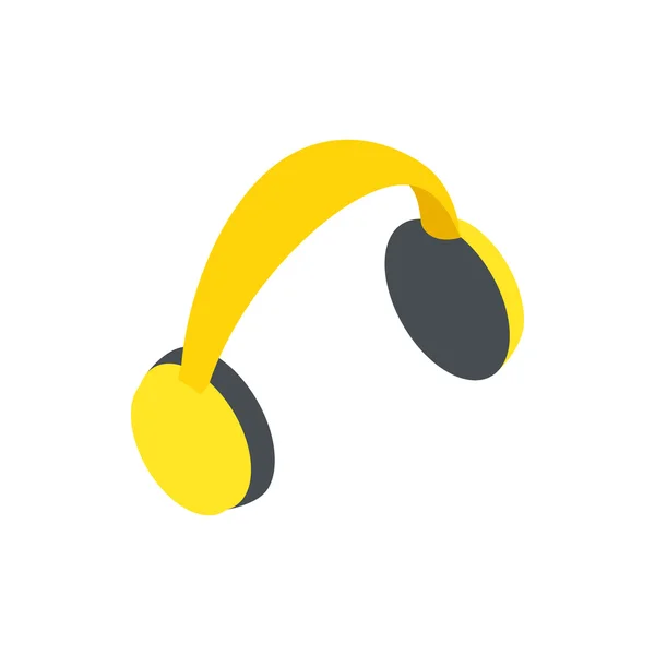 Yellow protective headphones icon — Stock Vector