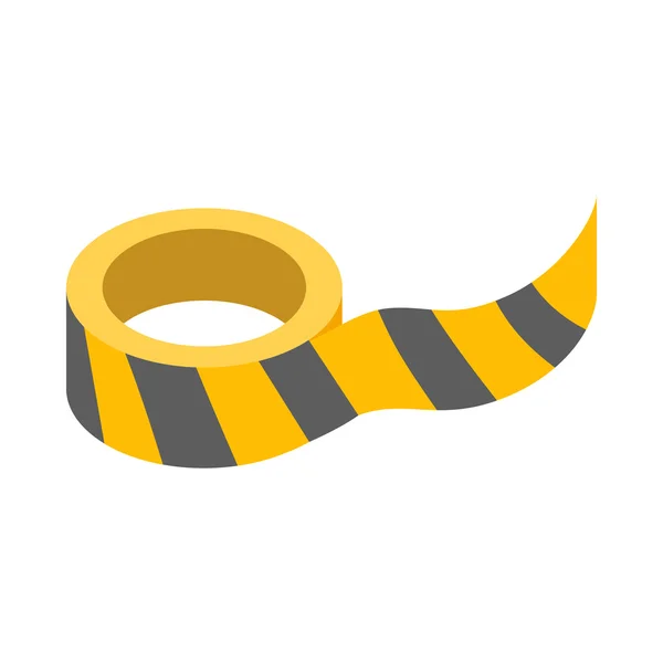 Roll of yellow barrier tape icon — Stock Vector