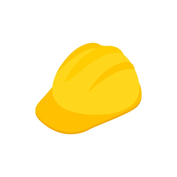 Icono de sombrero blanco amarillo, estilo isométrico 3d — Vector de stock