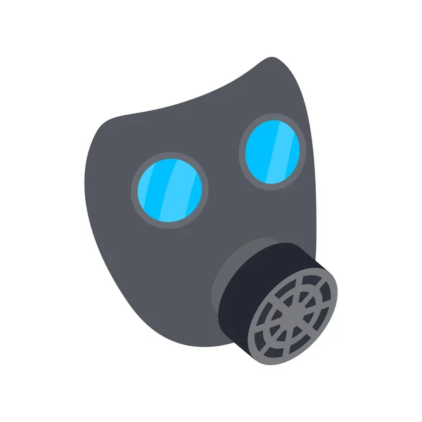 Ícone de máscara de gás preto, estilo 3D isométrico — Vetor de Stock