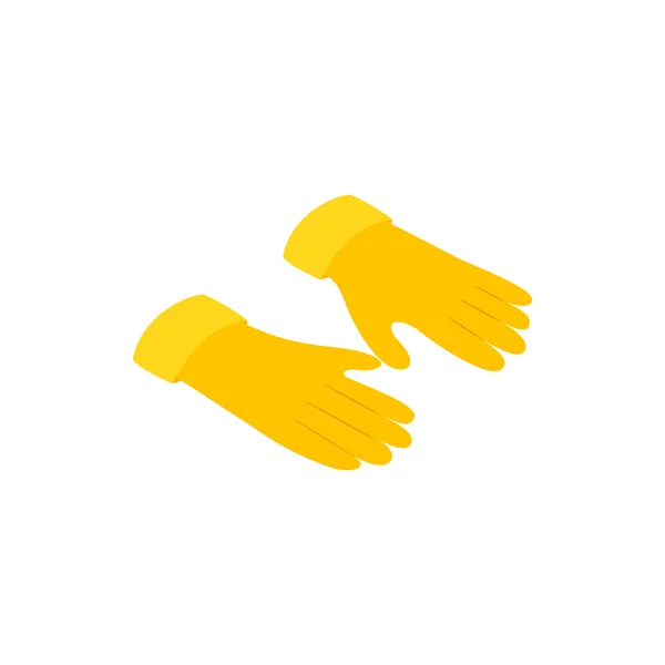 Guantes de goma amarilla icono, estilo isométrico 3d — Vector de stock