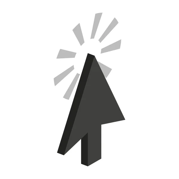Trace de l'icône du curseur, style 3d isométrique — Image vectorielle