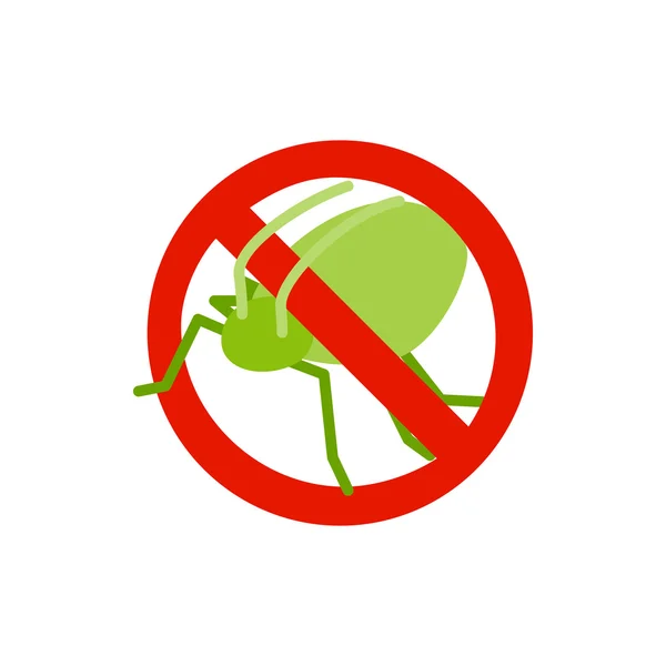 Warning sign with grasshopper icon — Stock Vector