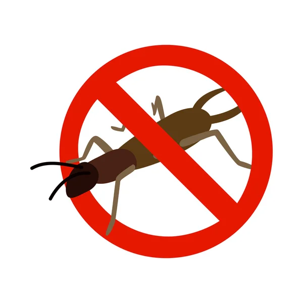Signo de advertencia con icono de escarabajo, estilo isométrico 3d — Vector de stock