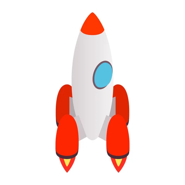 Ikona šedá raketa, izometrické 3d styl — Stockový vektor
