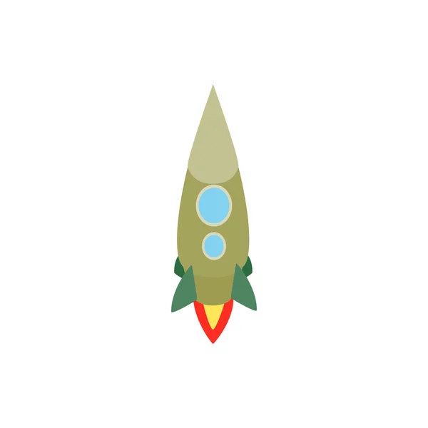 Grüne Rakete mit zwei Bullaugen — Stockvektor