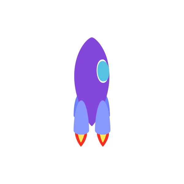 Purple rocket icon, isometric 3d style — Stock Vector