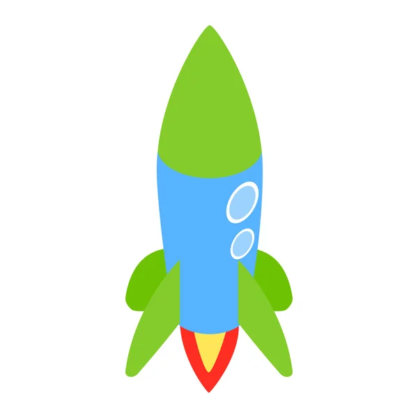 Blue rocket ikona, izometrické 3d styl — Stockový vektor