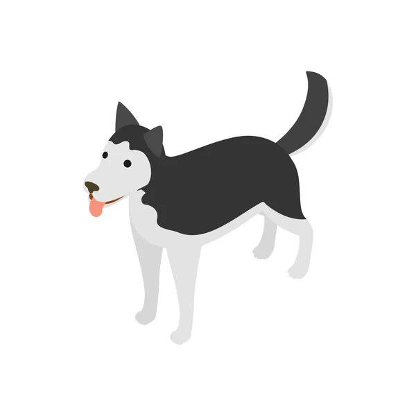 Husky köpek simgesi, izometrik 3d stili — Stok Vektör