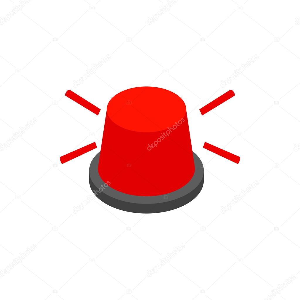Red flashing light icon, isometric 3d style Stock Vector Image by ©juliarstudio 111191966