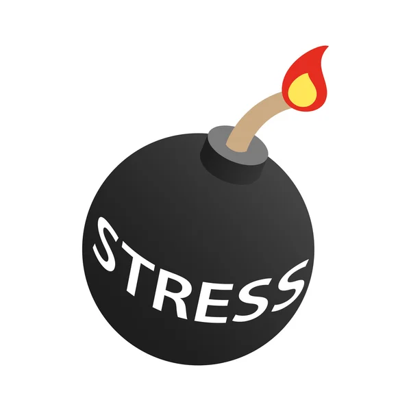 ストレス爆弾のアイコン、等角投影の 3d スタイル — ストックベクタ