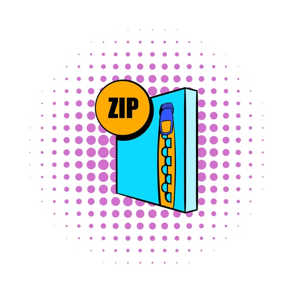 Εικονίδιο αρχείου zip στο στυλ των κόμικς — Διανυσματικό Αρχείο