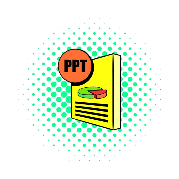 Ppt-Dateisymbol im Comicstil — Stockvektor