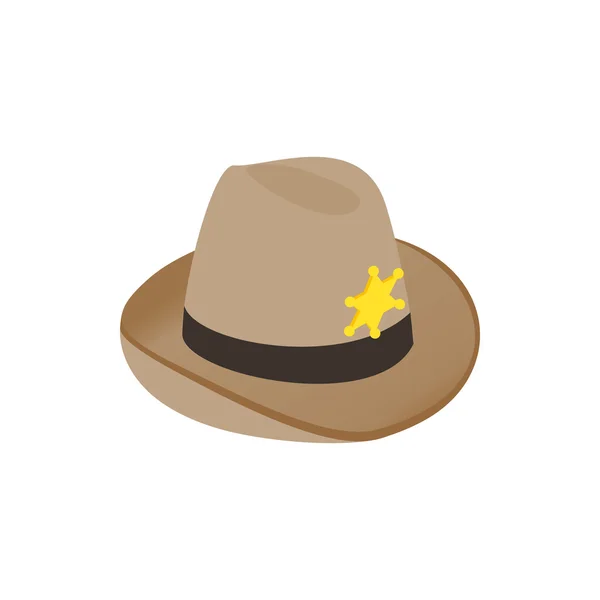 Hoed sheriff pictogram, isometrische 3D-stijl — Stockvector