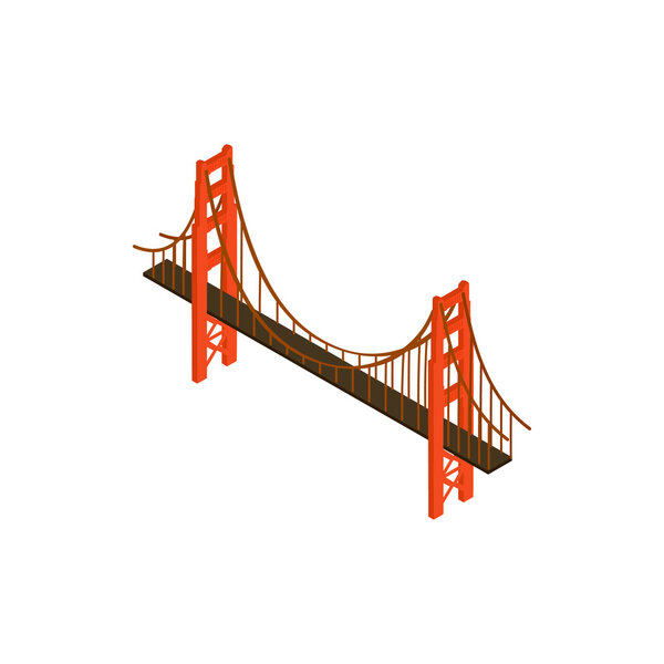 Brooklyn bridge icon, isometric 3d style