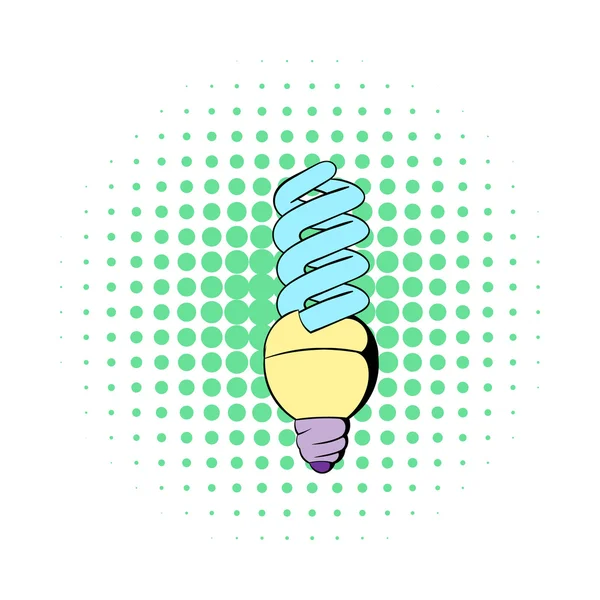Energiesparlampen-Ikone im Comicstil — Stockvektor
