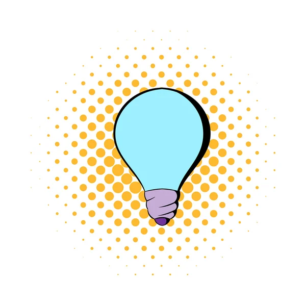 Light bulb icon in comics style — Stock Vector