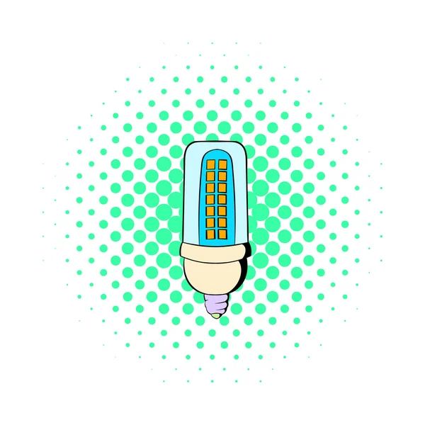 Icono de lámpara led en estilo cómico — Vector de stock