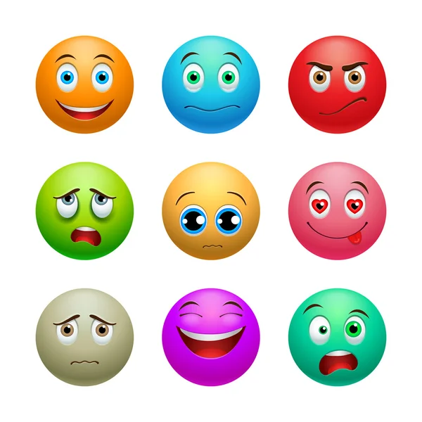 Smile set, balls — Stock Vector