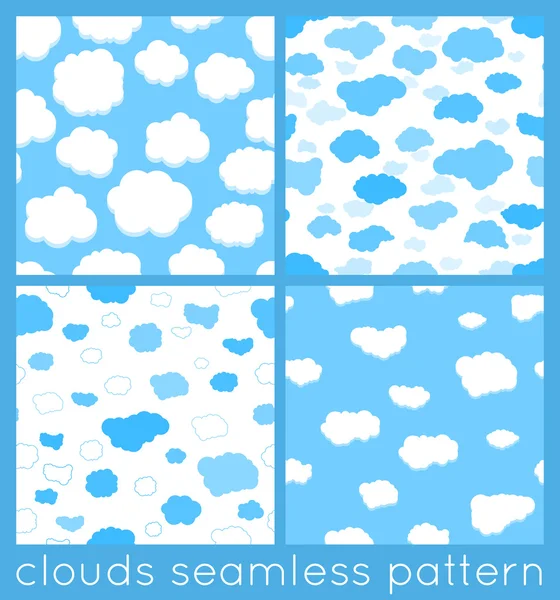 Clouds seamless pattern set — Stock Vector