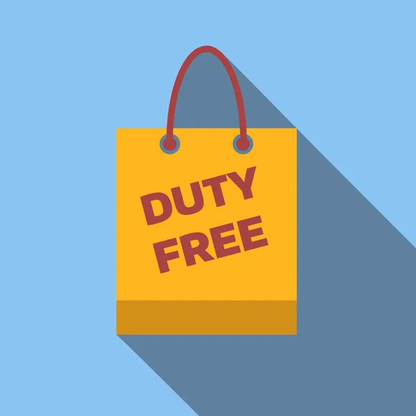 Saco duty-free colorido ícone plano — Vetor de Stock