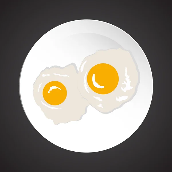 Stegte æg illustration – Stock-vektor